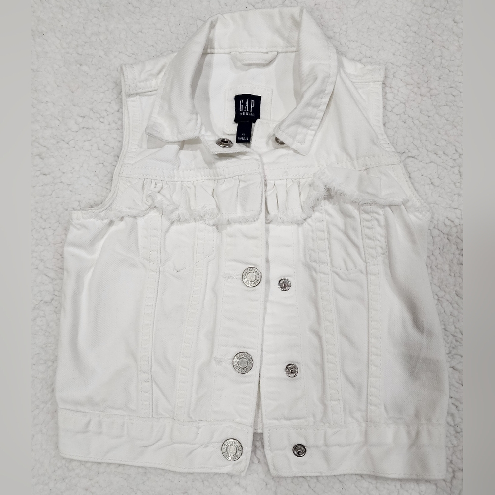 SOLD!  Gap Girls White Jean Vest